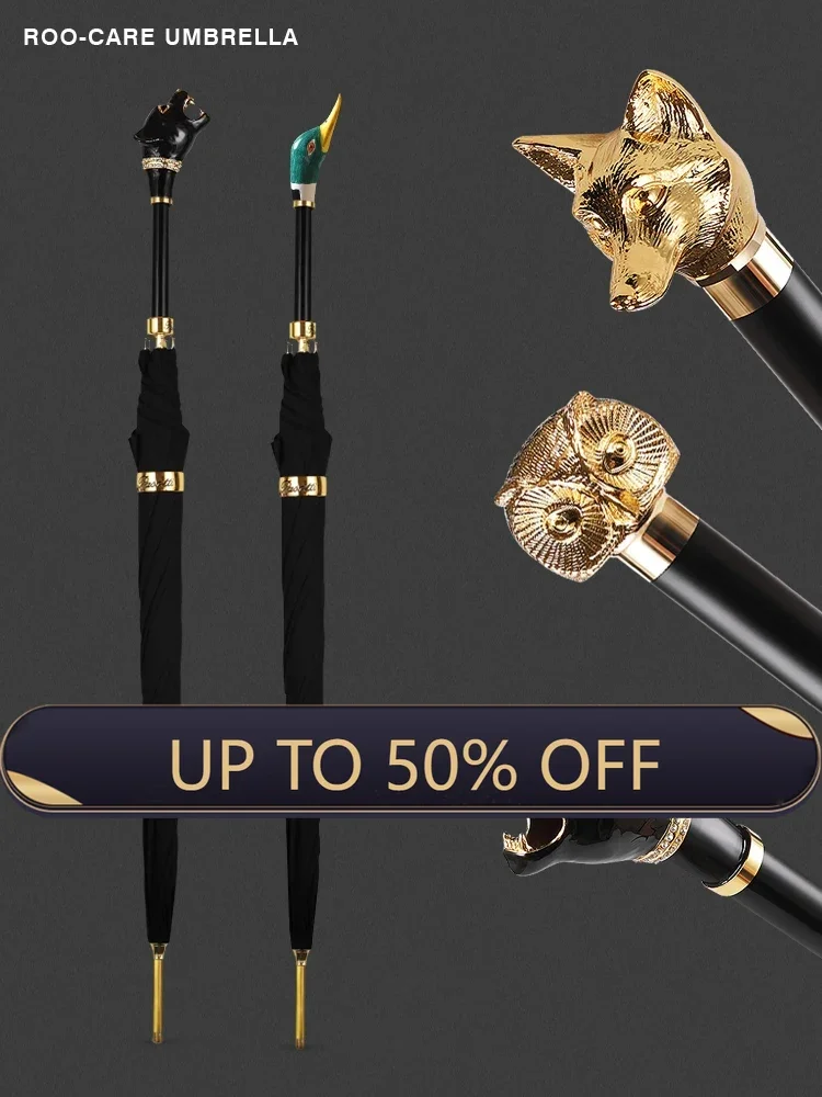 Golf Umbrella Large - مظلة كبيرة بمقبض طويل برأس فضي