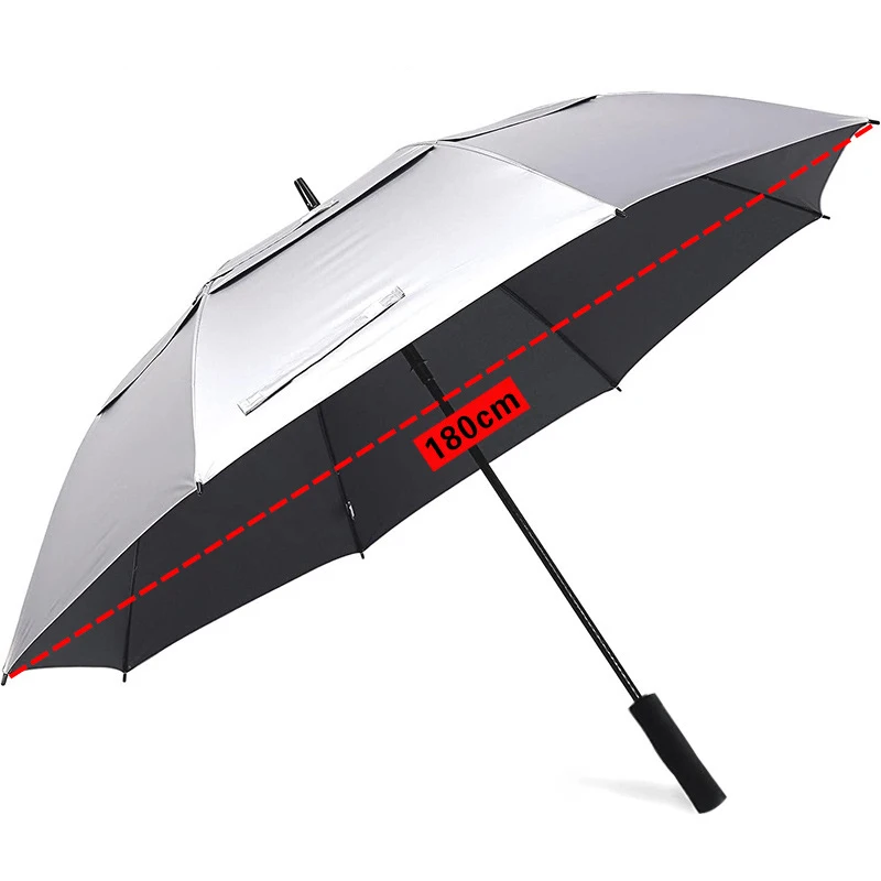 مظلة فضية من التيتانيوم كبيرة  - مراجعة Golf Umbrella Large وسعره