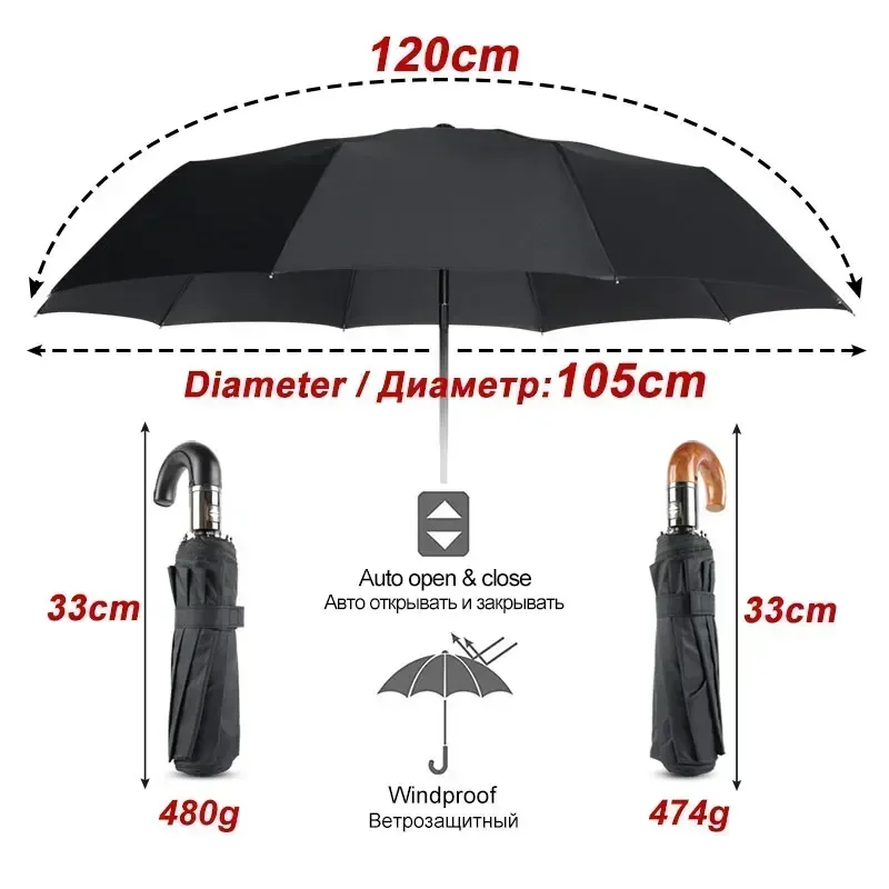 الفاخرة عكس مظلة الرجال مقبض خ - مراجعة Golf Umbrella Large وسعره